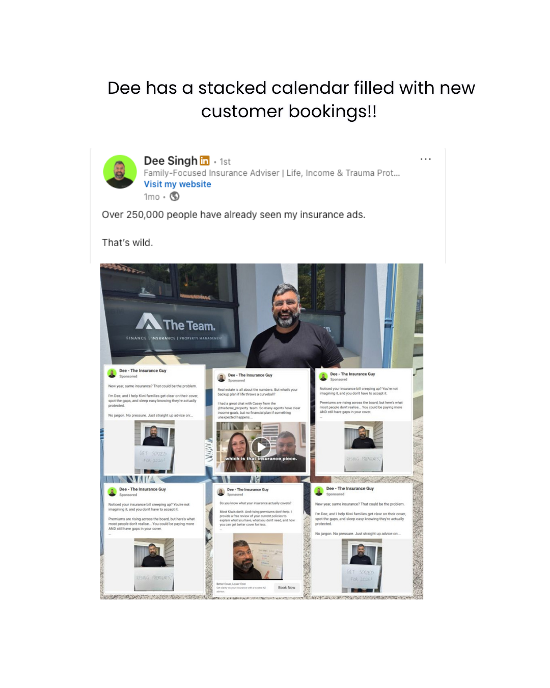 Dee Singh stacked calendar 250k people reached