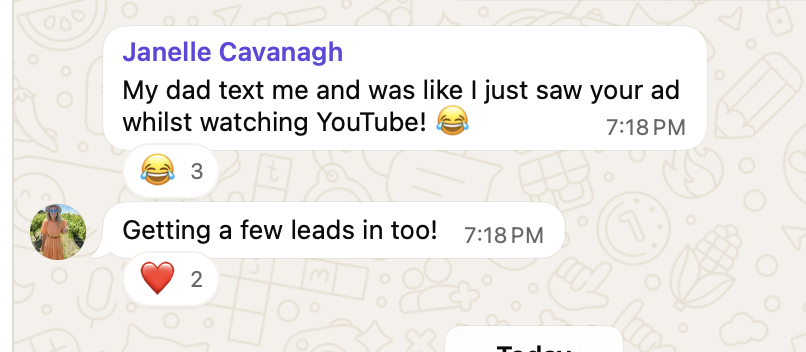 Janelle getting leads from ads